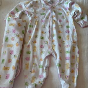 Kissy Kissy White Baby Footed Sleeper with Matching Blanket